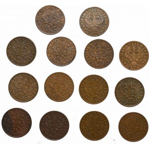 Second Republic, Set of 2 pennies 1923-1939 (14 pieces).