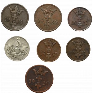 WMG, Set of 1-5 fenigs 1923-37