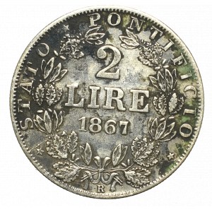 Vatican, Pius IX, 2 lira 1867