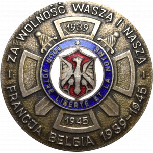 PSZnZ, Odznak Za vašu a našu slobodu Francúzsko-Belgicko 1939-45