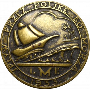 II RP, Odznaka Liga Morska i Kolonialna 1933 Spływ - numerowana