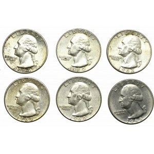 U.S., 1/4 dollar set
