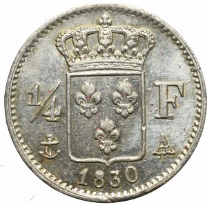 Francja, 1/4 franka 1830