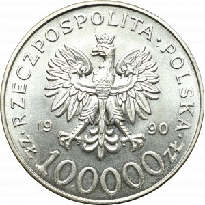 Third Republic, 100,000 zloty 1990 Solidarity