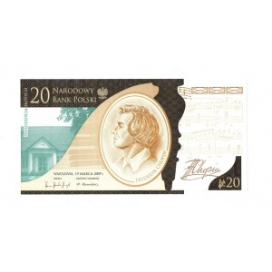 III RP, 20 zlotých 2010 - Frederic Chopin - v bankovom trezore