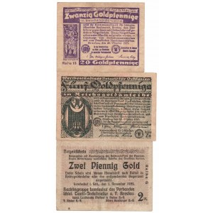 Wrocław, Zestaw 2, 5, 20 goldpfennige (3 sztuki)