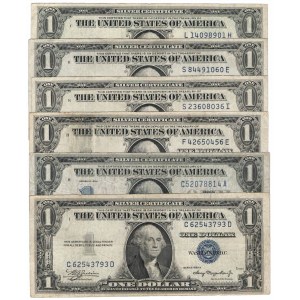 USA, Zestaw 6 x 1 dolar