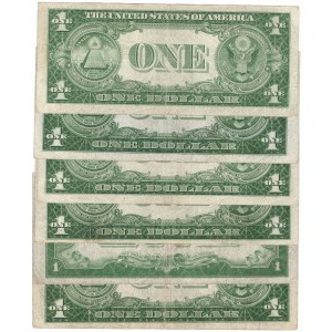 USA, Set of 6 x $1
