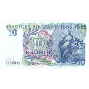 Szwecja, Zestaw 10 koron 1968 i 1980 (2 sztuki)