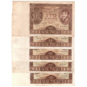 II RP, 100 zloty 1934 - set of 10 pieces