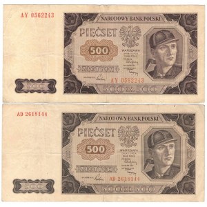 PRL, 500 zl. 1948 - 2 výtisky - série AD a AY