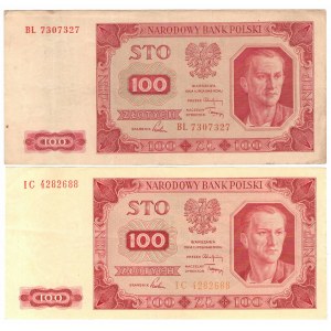 PRL, sada 100 zlotých 1948 - 2 exempláre Séria: BL, IC