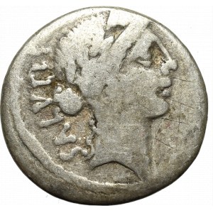 Římská republika, Manius Acilius Glabrio, denár (49 př. n. l.)