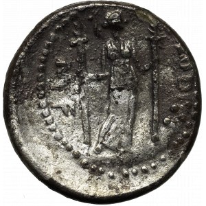 Rímska republika, Publius Clodius- M.F. Turrinus, denár (42 pred Kr.)