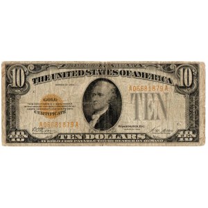USA, 10 dolarów 1928 Gold Certificate