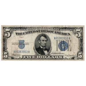 USA, $5 1934 blue stamp