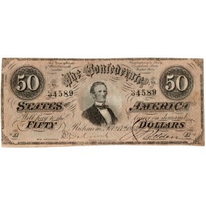 USA, 50 dolárov 1864 Konfederované štáty americké