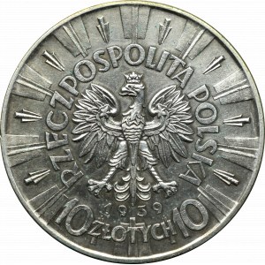 II Rzeczpospolita, 10 złotych 1939 Piłsudski