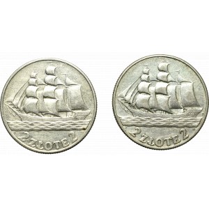 II Republic of Poland, lot of 2 zloty 1936 Ship