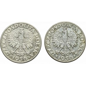 II Republic of Poland, lot of 2 zloty 1936 Ship