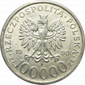 Third Republic, 100,000 zloty 1990 Solidarity