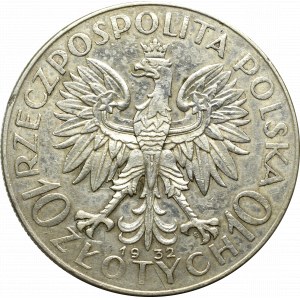 II Rzeczpospolita, 10 złotych 1932 ZZM Głowa kobiety