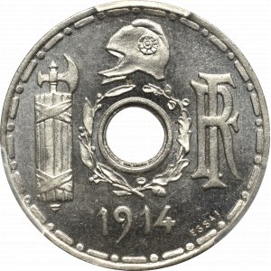 Francie, 25 centimů 1914 - PCGS vzorek SP64