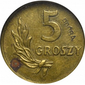 PRL, 5 GROSZY 1949 PRÓBA dechovka