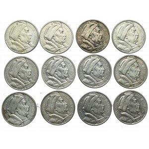 II Rzeczpospolita, Zestaw 10 złotych 1933 Sobieski (12 egz)