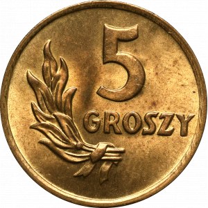 PRL, 5 groszy 1949 Bronz