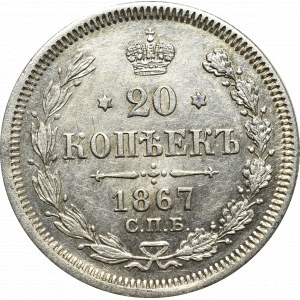 Russia, Alexander II, 20 kopecks 1867