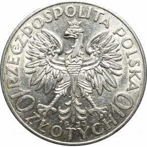 Zweite Polnische Republik, 10 Zloty 1933 Kopf einer Frau