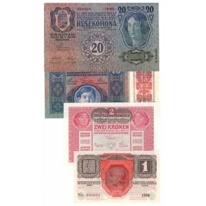 Austro-Węgry zestaw banknotów