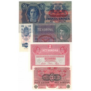 Austro-Węgry zestaw banknotów