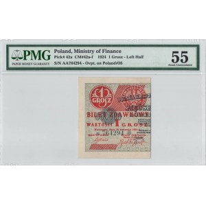 II RP, 1 penny 1924 AA ❉ left half - PMG 55