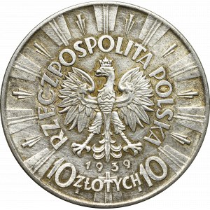 Zweite Polnische Republik, 10 Zloty 1939 Pilsudski