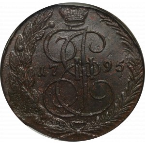 Rosja, Katarzyna II, 5 kopiejek 1795 - NGC AU Details
