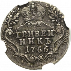 Rusko, Kateřina II, Grievnik 1766 - NGC VF Podrobnosti