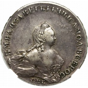 Rusko, Alžbeta, rubľ 1754, Petrohrad - NGC XF Podrobnosti