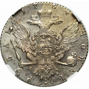 Russia, Catherine II, rouble 1764 - NGC XF Details