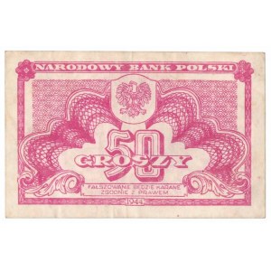 People's Republic of Poland, 50 groszy 1944 with no series or numbering