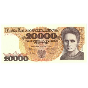 People's Republic of Poland, 20,000 zloty 1989 AN