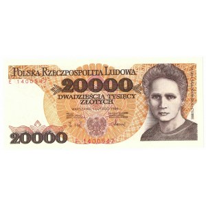 People's Republic of Poland, 20,000 zloty 1989 E