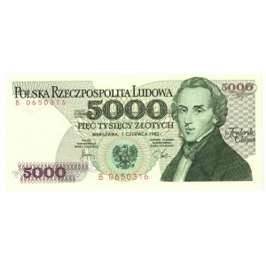 People's Republic of Poland, 5000 zloty 1982 B