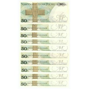 People's Republic of Poland, 50 zloty 1986-1988 - set of 10 pieces - various series