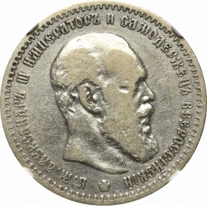 Rusko, Alexander III, Rubl 1891 АГ - NGC VF Podrobnosti