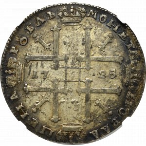 Rusko, Petr I., Rubl 1725 OK - NGC VF Podrobnosti