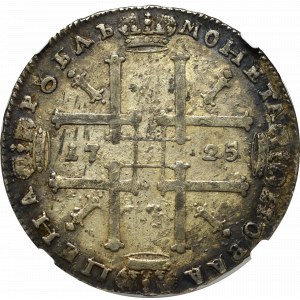 Rosja, Piotr I, Rubel 1725 OK - NGC VF Details