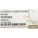 Russia, Peter the Great, Roubl 1719 - РОСИI NGC VF Details