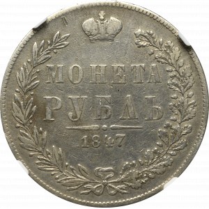 Ruské delenie, Mikuláš I., rubľ 1847 Varšava - NGC VF Podrobnosti